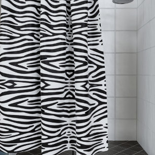 Zebra Streifen Muster Schwarz-Weiß-Tierdruck Duschvorhang