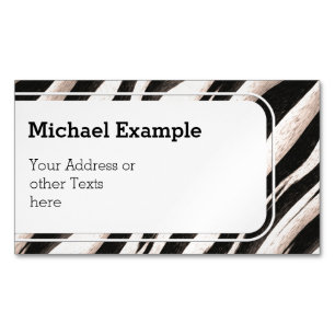 Zebra Streifen nahtlose Textur + Ihre Ideen Magnetische Visitenkarte