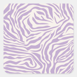 Zebra Streifen Preppy Lila Wild Animal Print Quadratischer Aufkleber