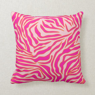 Zebra Streifen Rosa Orange Wild Animal Print Kissen