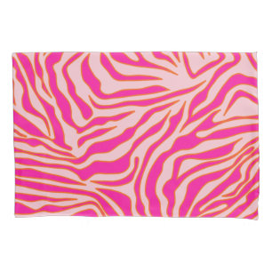 Zebra Streifen Rosa Orange Wild Animal Print Kissenbezug