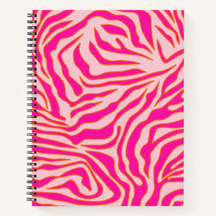 Zebra Streifen Rosa Orange Wild Animal Print Notizbuch