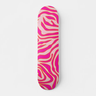 Zebra Streifen Rosa Orange Wild Animal Print Skateboard