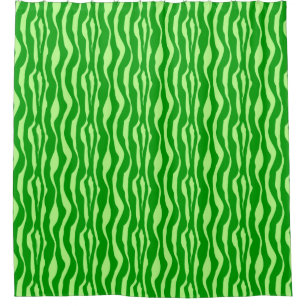Zebra-Streifen - Schatten von Limettengrün Duschvorhang
