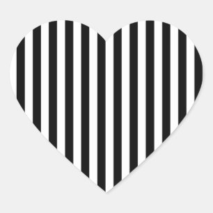 Zebra Streifen Schwarz-weiß Herz-Aufkleber