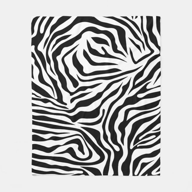 Zebra Streifen Schwarz-Weiß-Wildtierdruck Fleecedecke (Vorderseite)