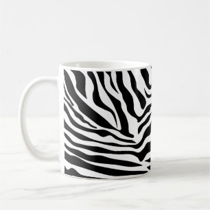 Zebra Streifen Schwarz-Weiß-Wildtierdruck Kaffeetasse