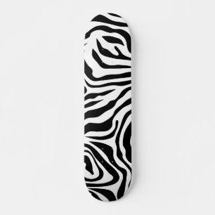 Zebra Streifen Schwarz-Weiß-Wildtierdruck Skateboard