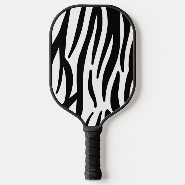 Zebra Streifen Streifen Mit Monogramm gestrichen N Pickleball Schläger (Vorderseite)
