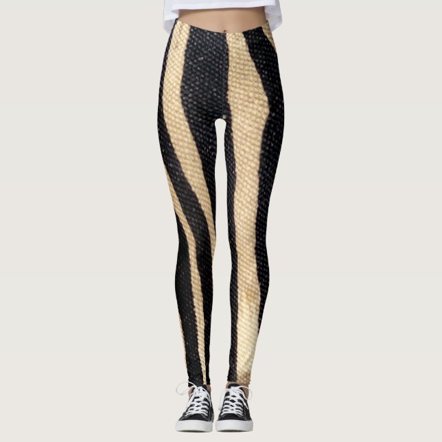 Zebra-Streifen-Tier-Tierdruck-Bein-Strümpfe Leggings (Vorderseite)