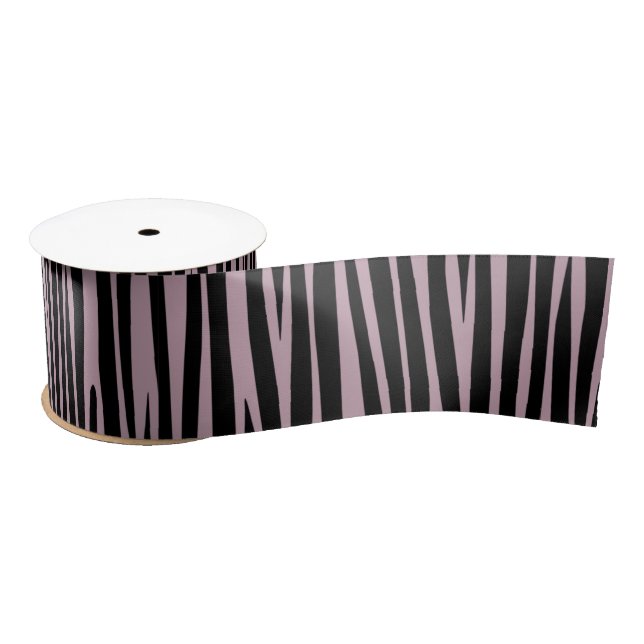 Zebra streifen Tiermuster Lavender Shade Satinband (Spule)
