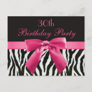Zebra-Streifen u. Pink druckten Bogen-30. Einladung