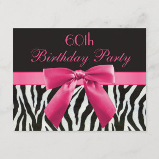 Zebra-Streifen u. Pink druckten Bogen-60. Einladung