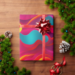 Zebra Strides Wellen rosa Regenbogenmuster Geschenkpapier