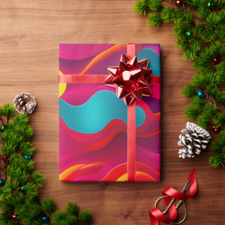 Zebra Strides Wellen rosa Regenbogenmuster Geschenkpapier