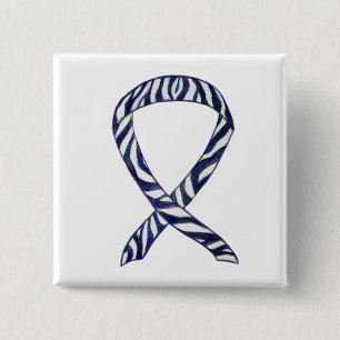 Zebra Strip Awareness Ribbon Custom Art Button