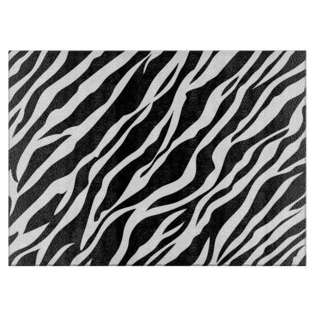 Zebra Strip Glas Cutting Board Schneidebrett (Vorderseite)