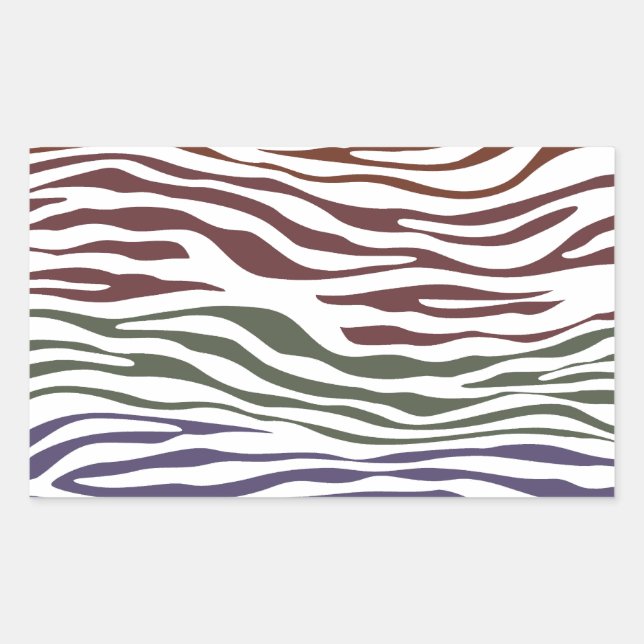Zebra Stripe Abstrakt Rechteckiger Aufkleber (Vorderseite)