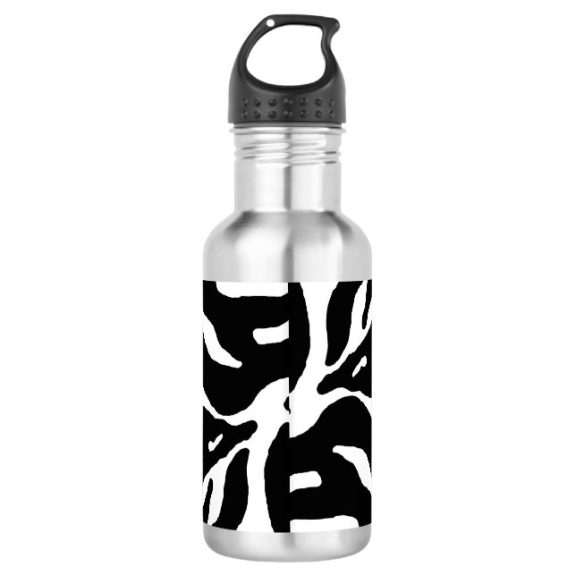 Zebra Stripe Animal Print Edelstahlflasche (Vorderseite)