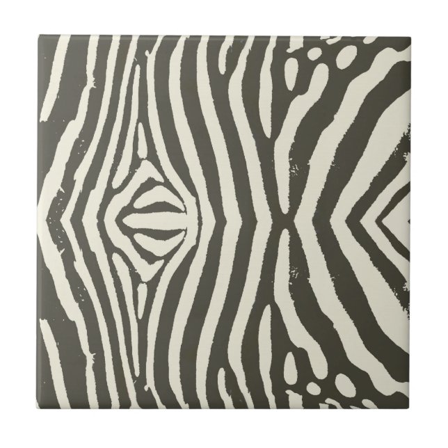Zebra Stripe Animal Print Muster Fliese (Vorderseite)