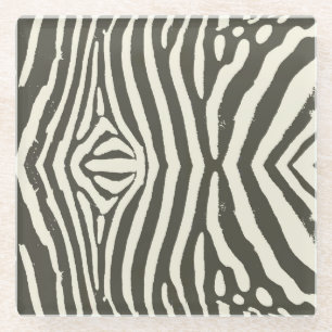 Zebra Stripe Animal Print Muster Glasuntersetzer