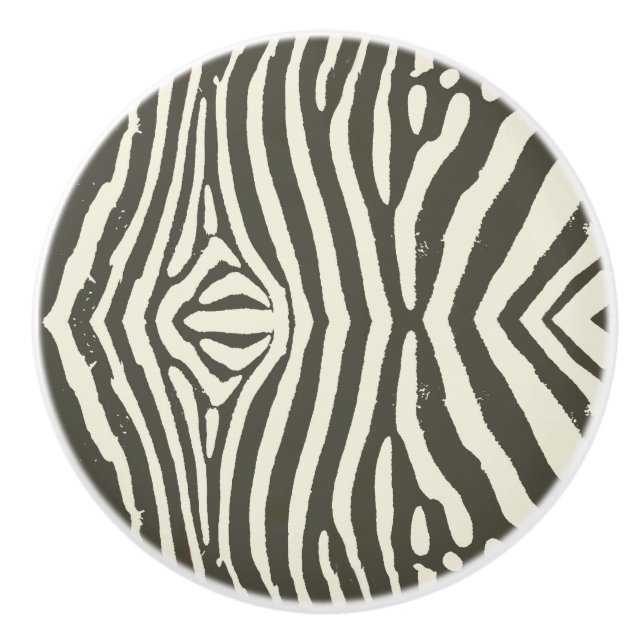 Zebra Stripe Animal Print Muster Keramikknauf (Vorderseite)