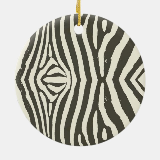Zebra Stripe Animal Print Muster Keramikornament (Hinten)