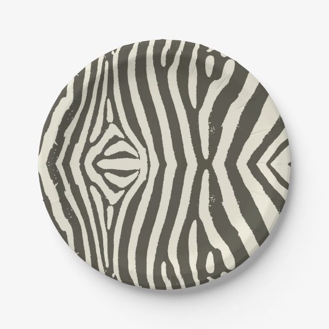 Zebra Stripe Animal Print Muster Pappteller (Vorderseite)