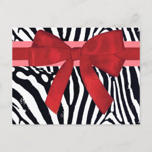 Zebra Stripe Animal Print Muster Postkarte