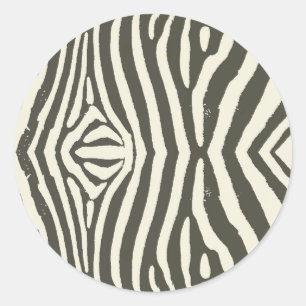 Zebra Stripe Animal Print Muster Runder Aufkleber