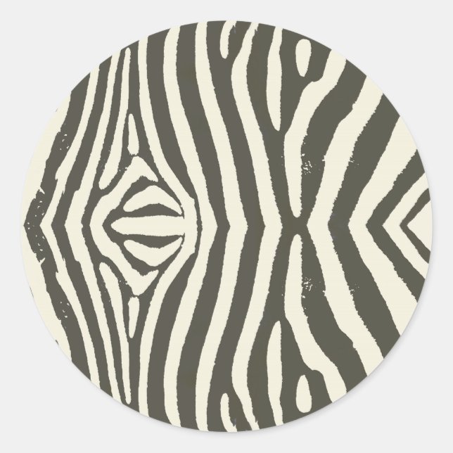 Zebra Stripe Animal Print Muster Runder Aufkleber (Vorderseite)