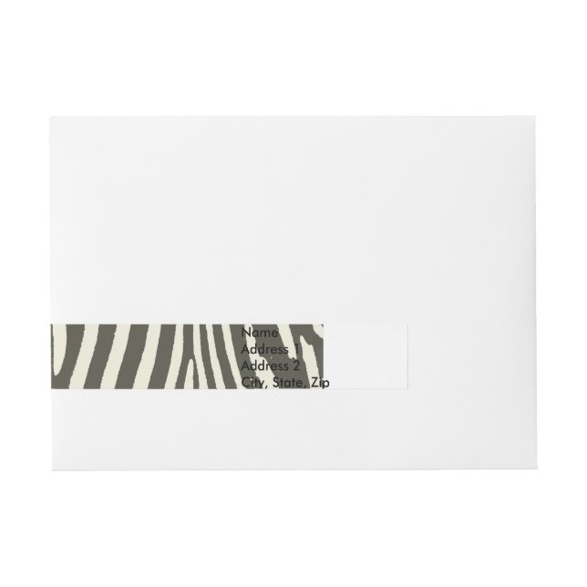 Zebra Stripe Animal Print Muster Rundum-Adressaufkleber (Vorderseite)
