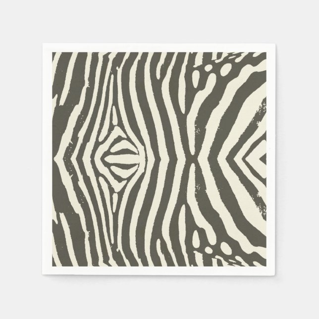 Zebra Stripe Animal Print Muster Serviette (Vorderseite)