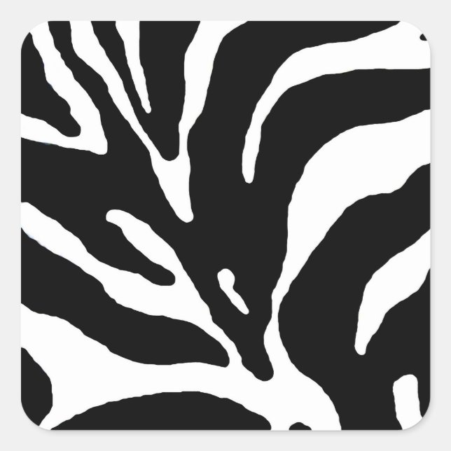 Zebra Stripe Animal Print Quadratischer Aufkleber (Vorderseite)