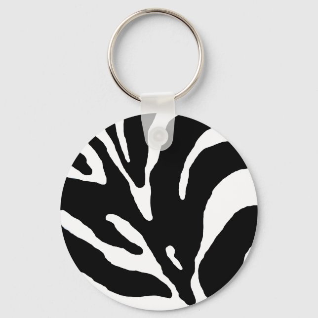 Zebra Stripe Animal Print Schlüsselanhänger (Vorderseite)