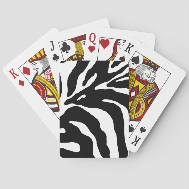 Zebra Stripe Animal Print Spielkarten (Rückseite)