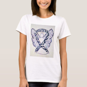 Zebra Stripe Awareness Ribbon Angel Art Shirt