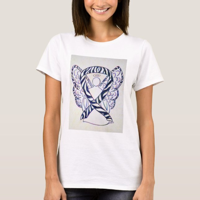 Zebra Stripe Awareness Ribbon Angel Art Shirt (Vorderseite)
