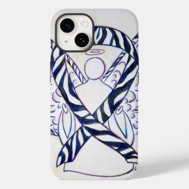 Zebra Stripe Awareness Ribbon Angel iPhone Fall Case-Mate iPhone Hülle (Rückseite)