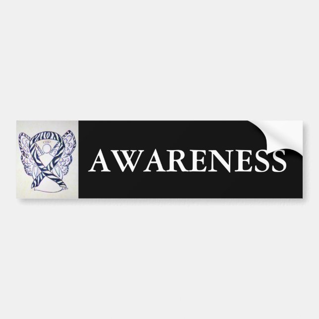 Zebra Stripe Awareness Ribbon Art Autoaufkleber (Vorne)