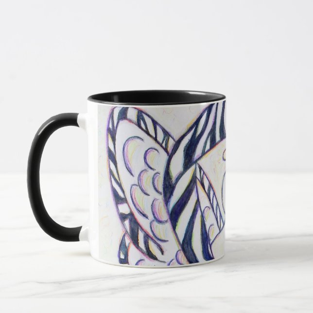 Zebra Stripe Awareness Ribbon Engel Coffee Mugs Tasse (Links)