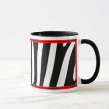 Zebra Stripe Coffee Tee Cup Tasse mit Rot