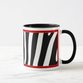 Zebra Stripe Coffee Tee Cup Tasse mit Rot