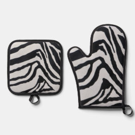 Zebra stripe pattern ofenhandschuh & Topflappen-Set