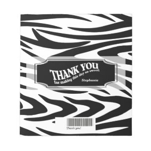 Zebra Striped Candy Bar Wrap Notizblock
