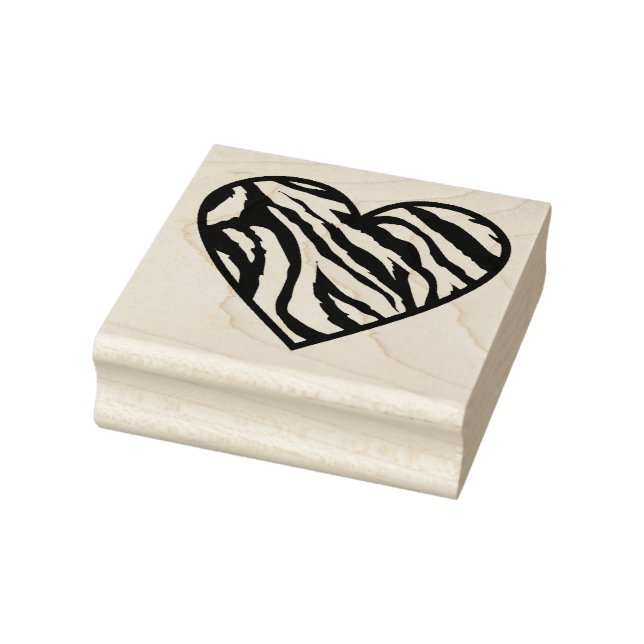 Zebra Striped Heart Gummistempel (Stempel)