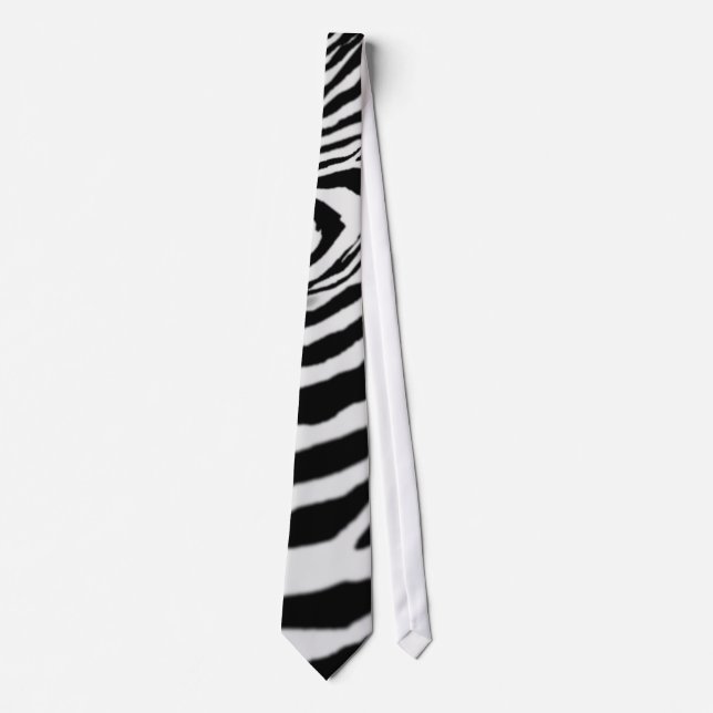 Zebra Striped Neck Tie Schwarz-weiß Krawatte (Vorderseite)