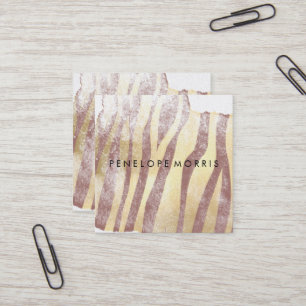 Zebra Stripes Abstrakt Beauty Stylist Quadratische Visitenkarte