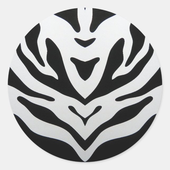 ZEBRA STRIPES ABSTRAKT RUNDER AUFKLEBER (Vorderseite)