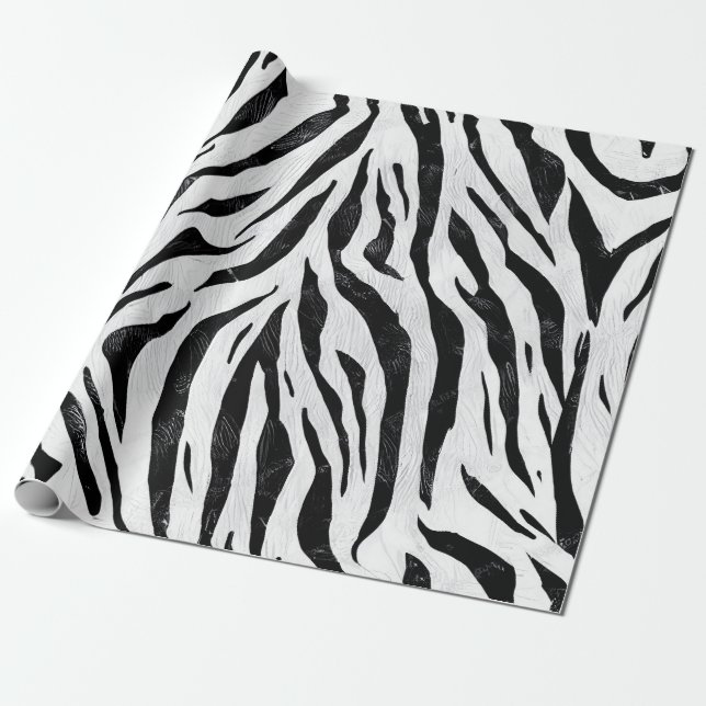 Zebra Stripes Animal Print Geschenkpapier (Ungerollt)